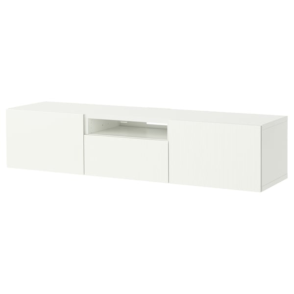 BESTÅ TV bench, white/Förvaltare white, 180x42x39 cm