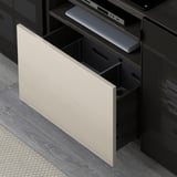 BESTÅ TV bench with drawers, black-brown/Selsviken/Nannarp high-gloss/beige smoked glass, 180x42x74 cm