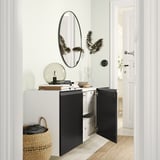 BESTÅ Wall-mounted cabinet combination, white/Hammarsmed anthracite, 180x42x64 cm