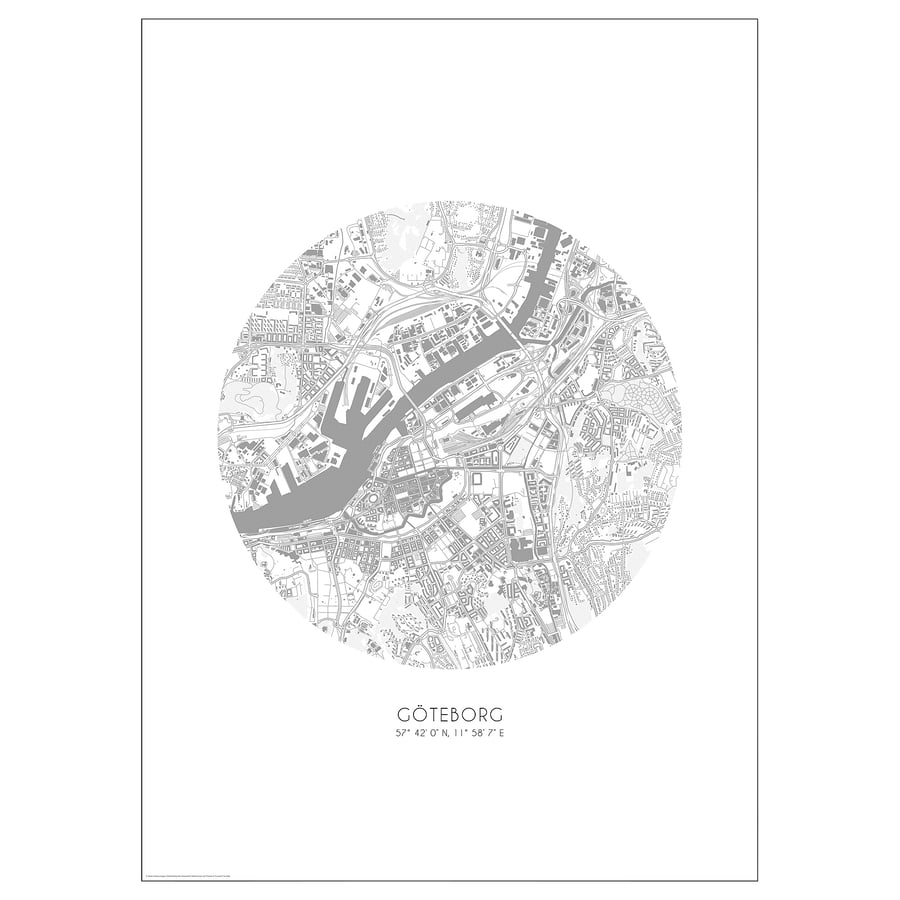 BILD poster, map, Gothenburg, 50x70 cm IKEA Switzerland
