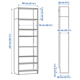 BILLY Bookcase with height extension unit, brown walnut effect, 80x28x237 cm