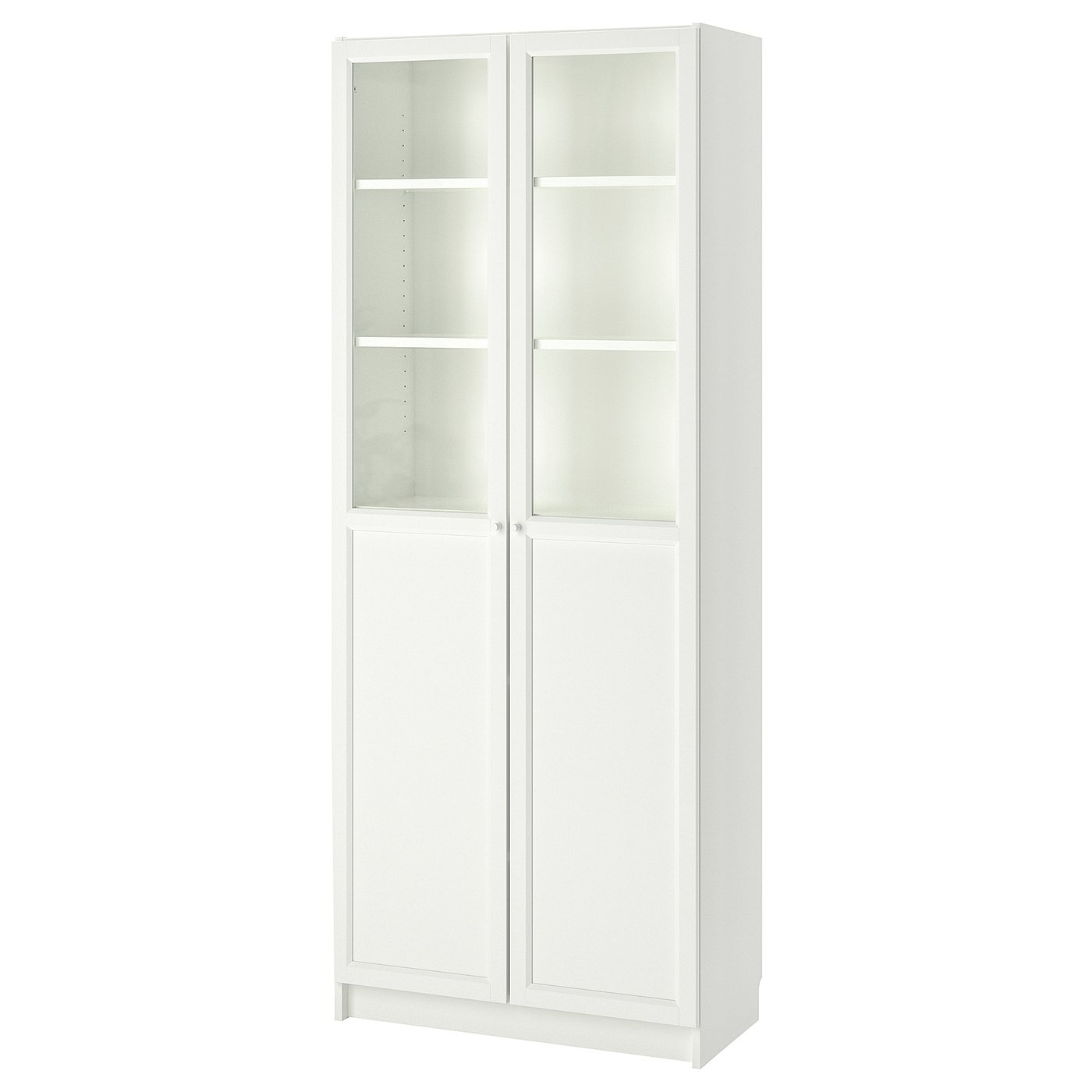 BILLY bookcase with panel/glass doors, white, 80x42x202 cm IKEA Switzerland