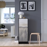 BILLY / HÖGBO Bookcase combination w glass doors, black oak effect/black, 40x30x106 cm
