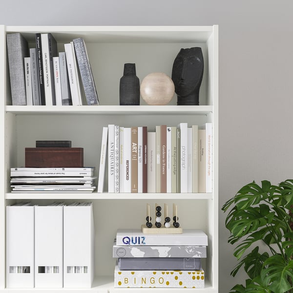 BILLY / OXBERG Bookcase with doors, white, 80x30x202 cm