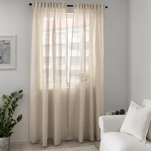 Birtine Curtains 1 Pair Beige Ikea Switzerland