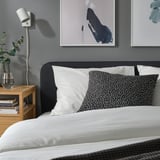 BJÖRKGRÅMAL Cushion cover, black/white, 50x50 cm