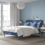 BLÅFJÄLLET Divan bed, medium firm/Vissle blue, 140x200 cm