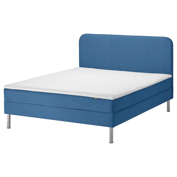 BLÅFJÄLLET Divan bed, medium firm/Vissle blue, 140x200 cm