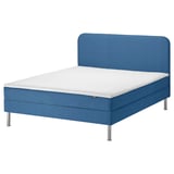 BLÅFJÄLLET Divan bed, medium firm/Vissle blue, 140x200 cm