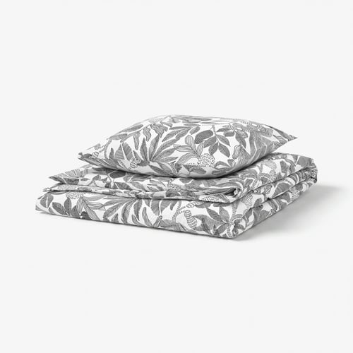 BROKDRACENA Duvet cover and pillowcase, white/black, 150x200/50x60 cm