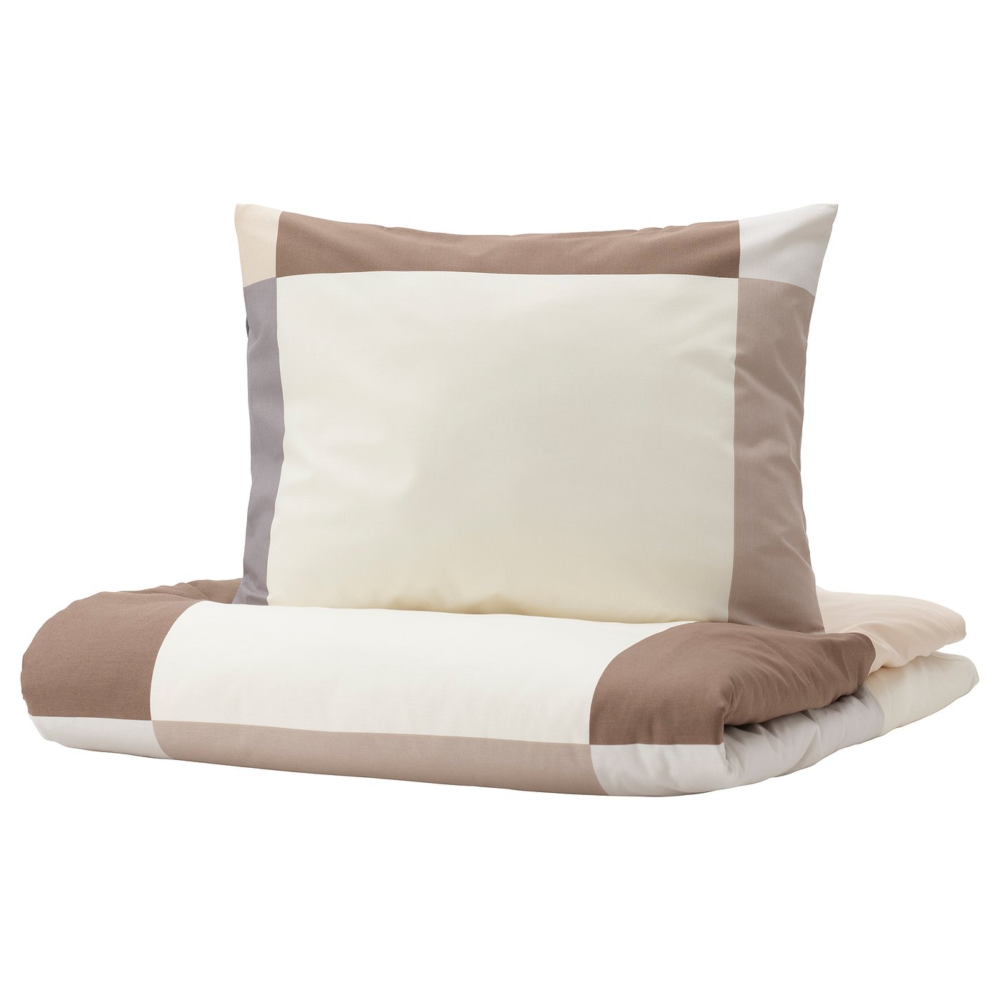 BRUNKRISSLA Duvet cover and pillowcase, brown, 150x200/50x60 cm IKEA