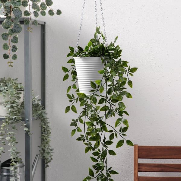 CASHEWÄPPLE Hanging planter, in/outdoor white, 12 cm
