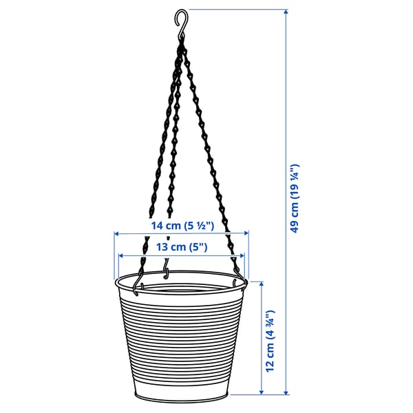 CASHEWÄPPLE Hanging planter, in/outdoor white, 12 cm