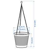 CASHEWÄPPLE Hanging planter, in/outdoor white, 15 cm