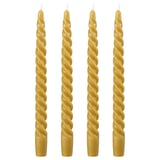 CONTORTATALL Unscented chandelier candle, twisted/dark yellow, 25 cm