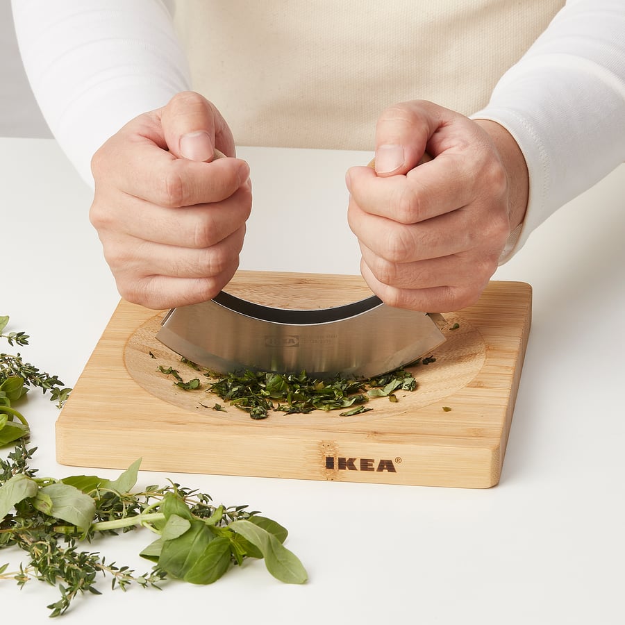 DOFTRISKA Herb chopper with tray, stainless steel/bamboo IKEA Switzerland