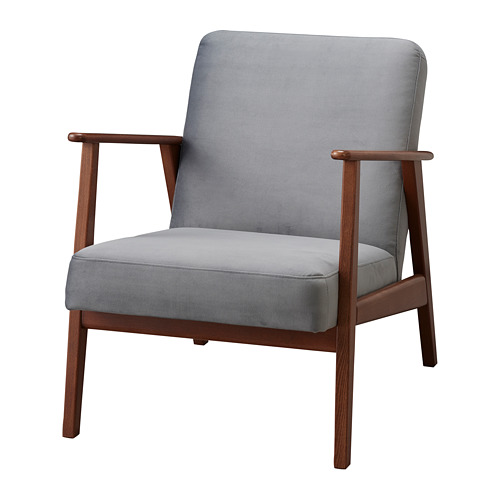 EKENÄSET Armchair velvet dark grey IKEA