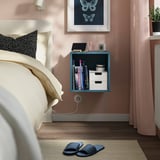 EKET Wall-mounted shelving unit, dark grey-blue, 35x35x35 cm