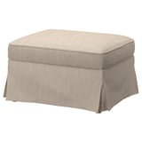EKTORP stool, beige, rectangular, upholstered in durable fabric with a textured design.