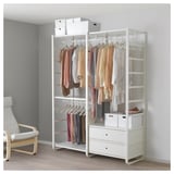 ELVARLI Wardrobe combination, white, 165x55x216 cm
