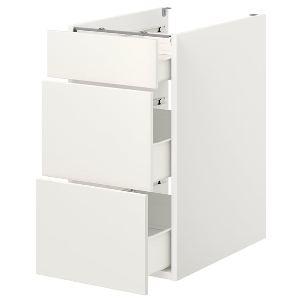 ENHET Base cb w 3 drawers, white, 40x62x75 cm
