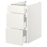 ENHET Base cb w 3 drawers, white, 40x62x75 cm