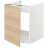 ENHET Bc f sink/door, white/oak effect, 60x62x75 cm