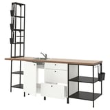 ENHET Kitchen, anthracite/white, 243x63.5x241 cm