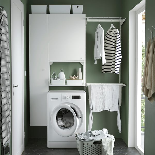 ENHET Storage combination, white, 90x32x180 cm