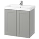 Option: ENHET / TVÄLLEN Wash-stnd w doors/wash-basin/tap, grey/grey frame, 64x43x65 cm