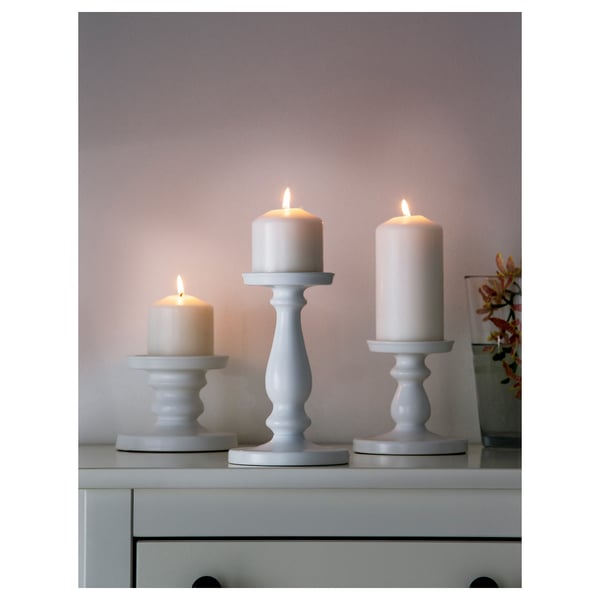 ERSÄTTA Block candle holder, white, 21 cm