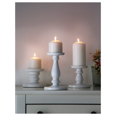 ERSÄTTA Block candle holder, white, 21 cm