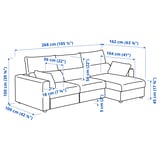 ESKILSTUNA 3-seat sofa with chaise longue, Hillared anthracite