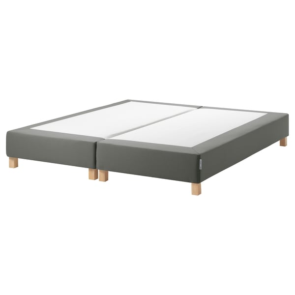ESPEVÄR Sprung mattress base with legs, dark grey, 160x200 cm
