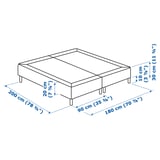 ESPEVÄR Sprung mattress base with legs, dark grey, 180x200 cm