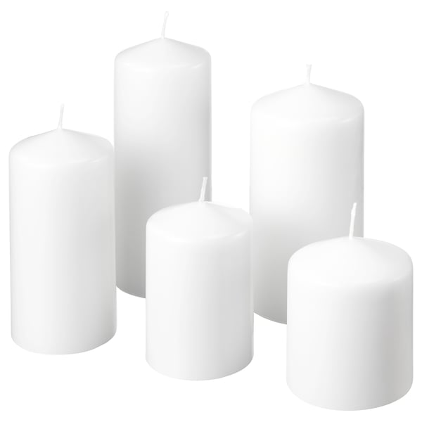 FENOMEN Unscented block candle, set of 5, white
