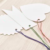 FÖNSTERFIKUS Label with string, set of 9, white