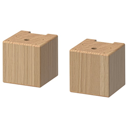 Two FORSBACKA oak blocks, natural wood colour, square shape, with smooth edges and a clear finish.