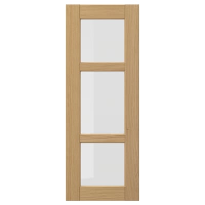 FORSBACKA Glass door, oak, 30x80 cm