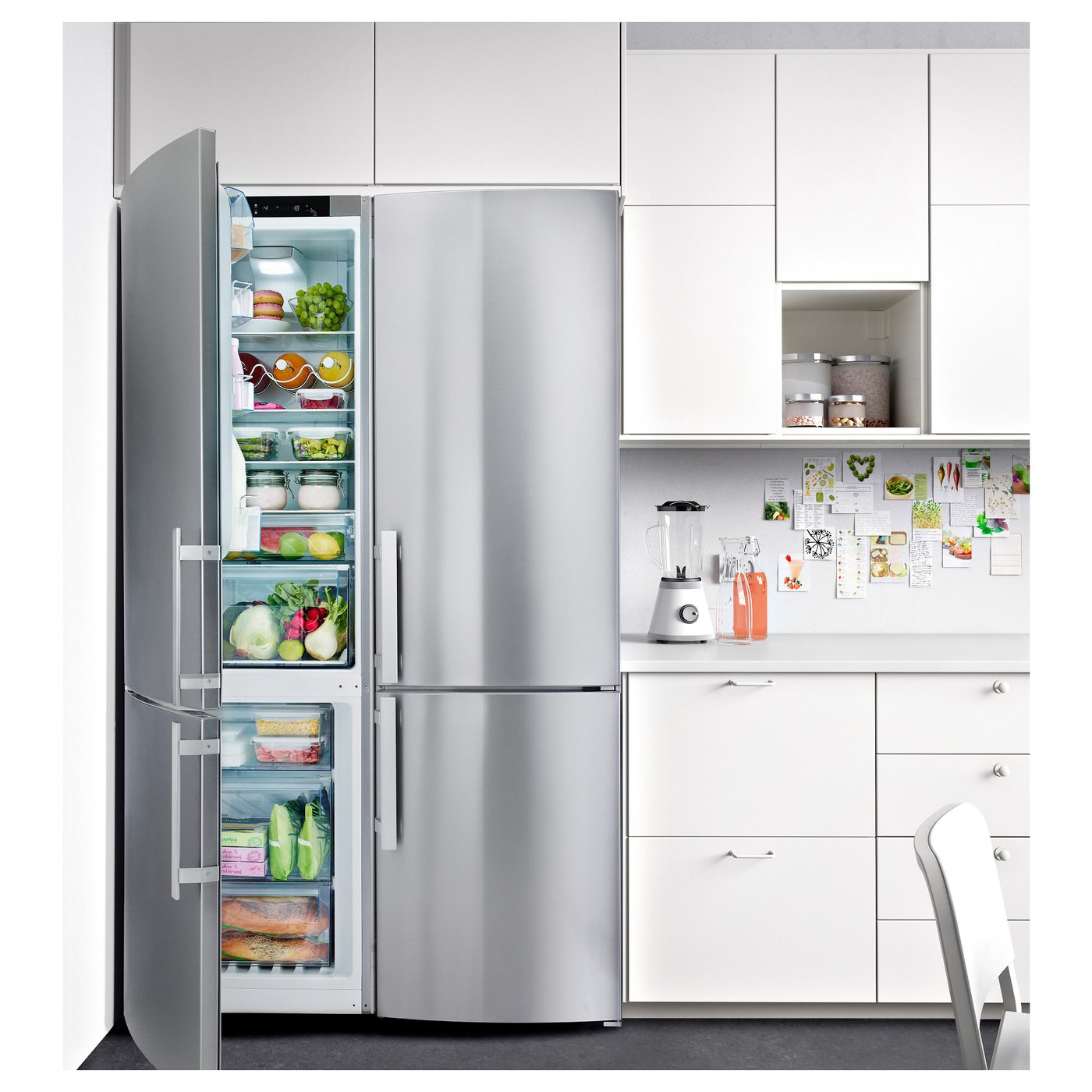 FROSTKALL Fridge/freezer stainless steel IKEA