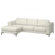 FULLERÖ 3-seat sofa w chaise longue, left, Grann white/metal