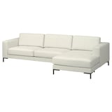 FULLERÖ 4-seat sofa with chaise longue, right/Grann white/metal