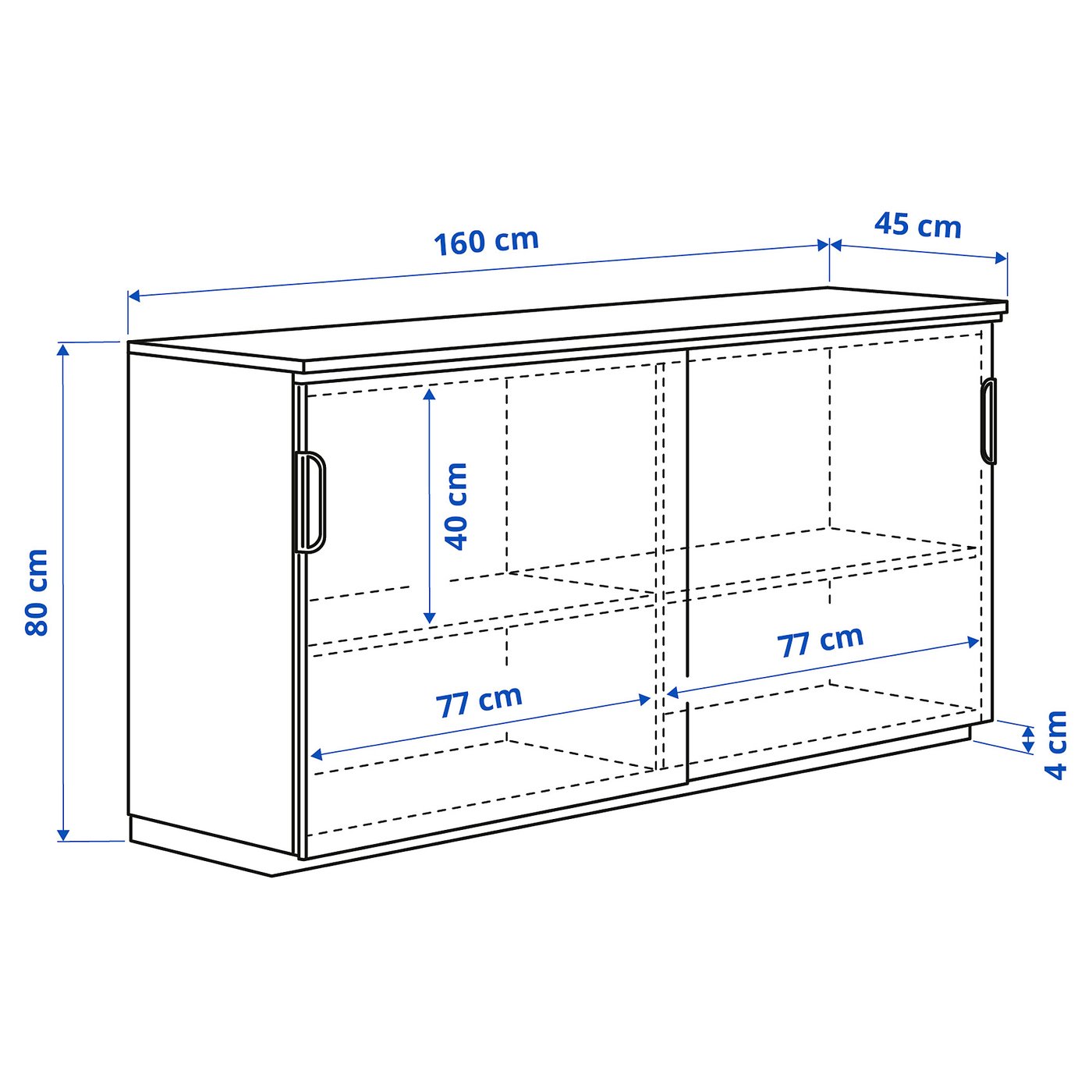 GALANT cabinet with sliding doors, white, 160x80 cm - IKEA Switzerland