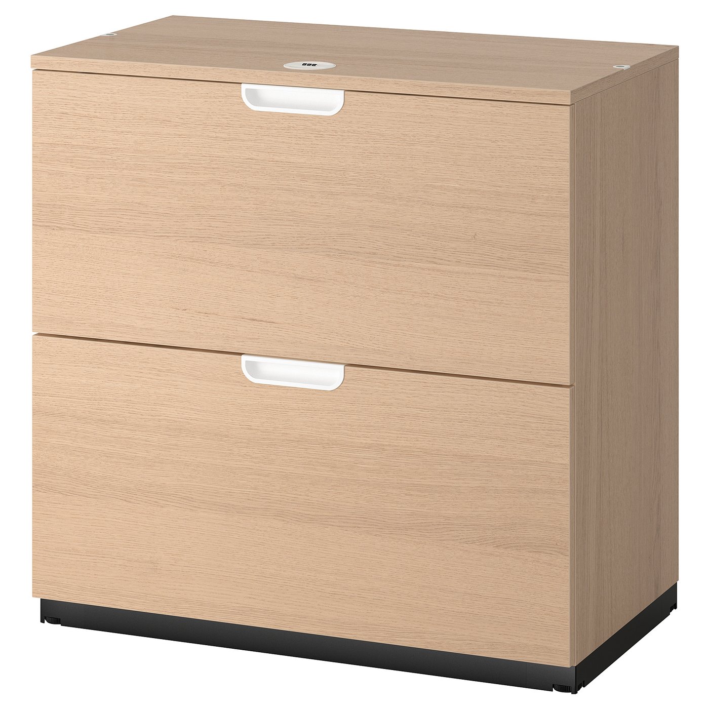 GALANT Drawer unit with dropfile storage white stained oak veneer