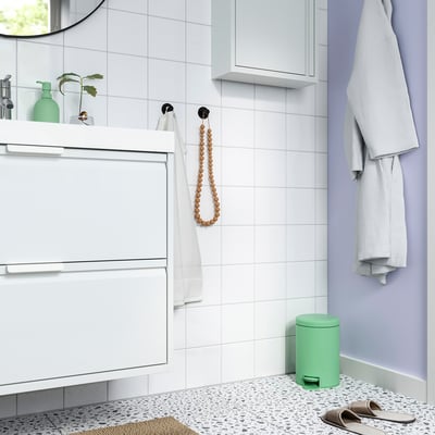 GANSJÖN Waste bin, light green, 3 l