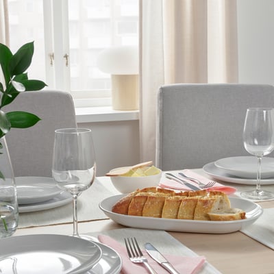 GODMIDDAG Serving plate, white, 32x18 cm