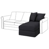 GRÖNLID Cover for chaise longue section, Hillared anthracite