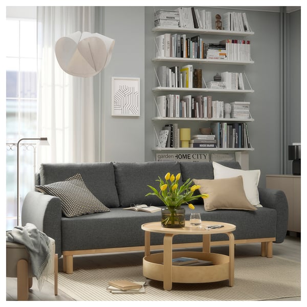 GRUNNARP 3-seat sofa-bed, Gunnared medium grey