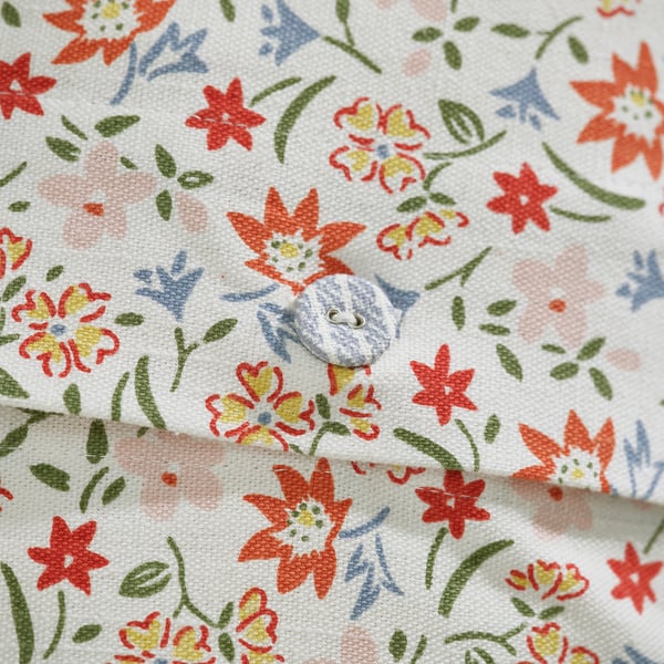 GULLNATTLJUS Cushion cover, white/floral pattern, 50x50 cm