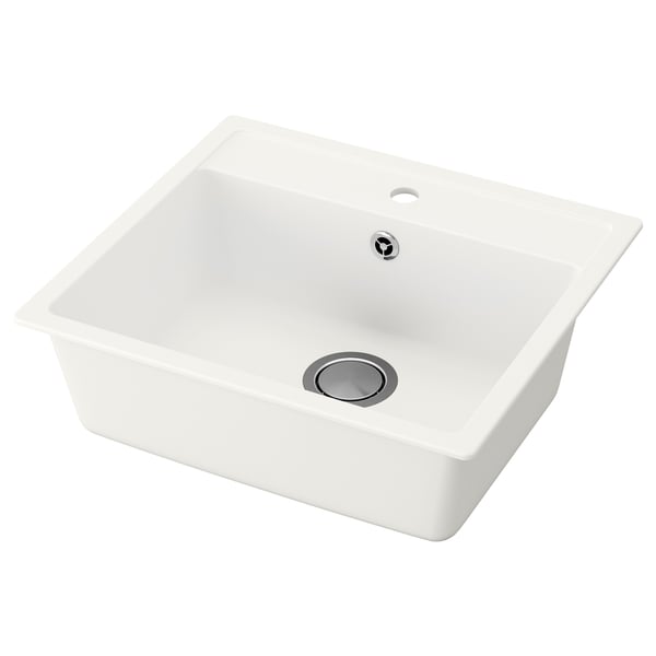 Hallviken Inset Sink 1 Bowl White Quartz Composite For Custom Made Worktop Quartz 56x50 Cm Ikea Switzerland
